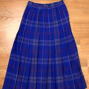 VTG MISS Pendleton 100% Virgin Wool Plaid Skirt
